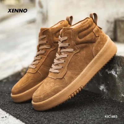 Genuine Suede Leather High Neck Casual Shoes
